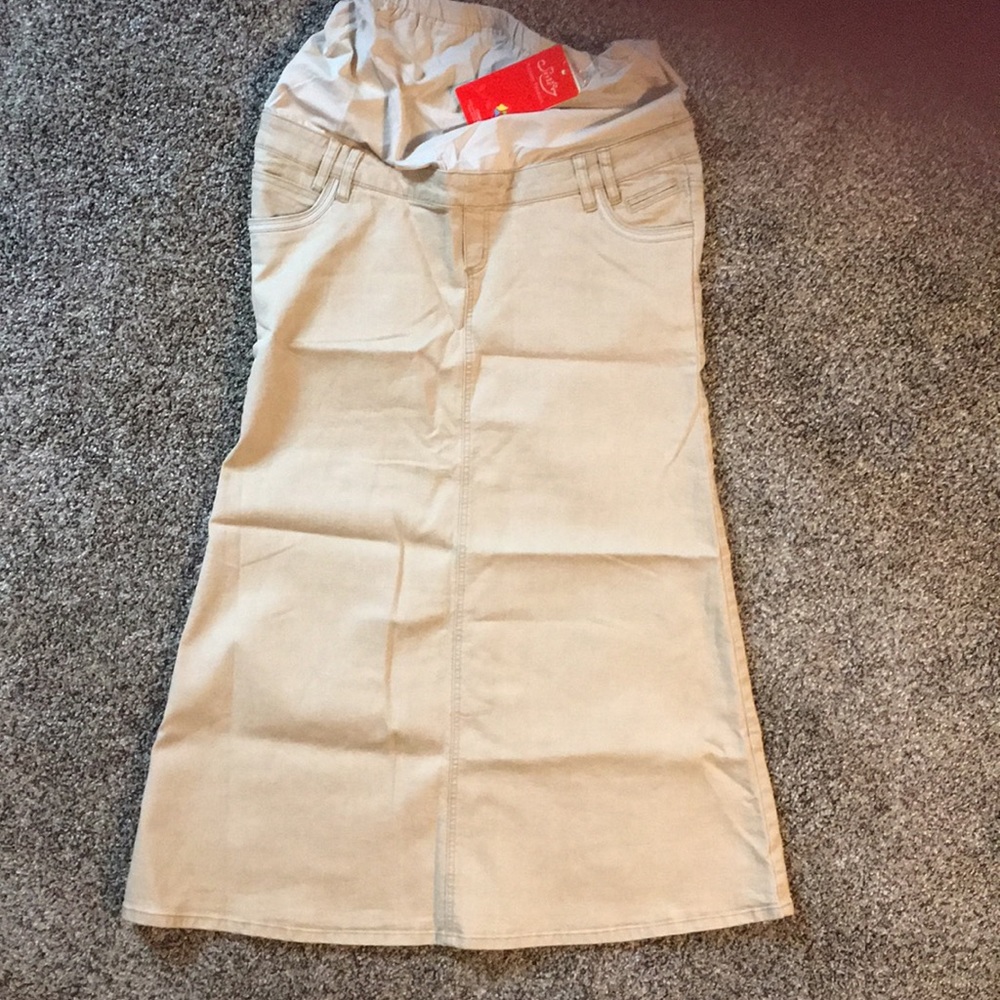 Denim Maternity Maxi Skirt